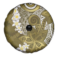 Gold Polynesian Tribal Frangipani Tropical Vibe Spare Tire Cover LT14 - Polynesian Pride