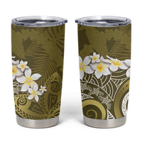 Gold Polynesian Tribal Frangipani Tropical Vibe Tumbler Cup LT14 Gold - Polynesian Pride
