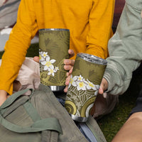 Gold Polynesian Tribal Frangipani Tropical Vibe Tumbler Cup LT14 - Polynesian Pride