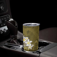 Gold Polynesian Tribal Frangipani Tropical Vibe Tumbler Cup LT14 - Polynesian Pride