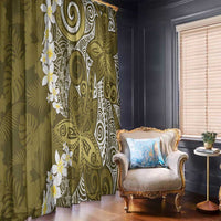 Gold Polynesian Tribal Frangipani Tropical Vibe Window Curtain LT14 - Polynesian Pride