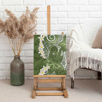 Green Polynesian Tribal Frangipani Tropical Vibe Canvas Wall Art LT14 - Polynesian Pride