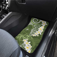 Green Polynesian Tribal Frangipani Tropical Vibe Car Mats LT14 - Polynesian Pride