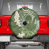 Green Polynesian Tribal Frangipani Tropical Vibe Spare Tire Cover LT14 - Polynesian Pride