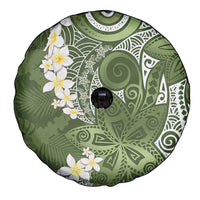 Green Polynesian Tribal Frangipani Tropical Vibe Spare Tire Cover LT14 - Polynesian Pride