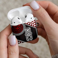Red Aotearoa Niho Taniwha AirPods Case Maori Mythology Tooth - Taniko Motifs LT14 - Polynesian Pride