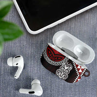Red Aotearoa Niho Taniwha AirPods Case Maori Mythology Tooth - Taniko Motifs LT14 - Polynesian Pride