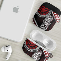 Red Aotearoa Niho Taniwha AirPods Case Maori Mythology Tooth - Taniko Motifs LT14 - Polynesian Pride