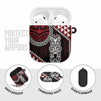 Red Aotearoa Niho Taniwha AirPods Case Maori Mythology Tooth - Taniko Motifs LT14 - Polynesian Pride