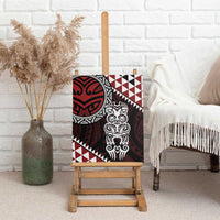Red Aotearoa Niho Taniwha Canvas Wall Art Maori Mythology Tooth - Taniko Motifs LT14 - Polynesian Pride