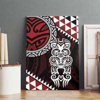 Red Aotearoa Niho Taniwha Canvas Wall Art Maori Mythology Tooth - Taniko Motifs LT14 - Polynesian Pride