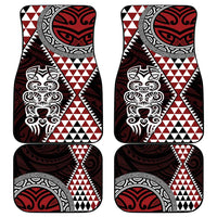 Red Aotearoa Niho Taniwha Car Mats Maori Mythology Tooth - Taniko Motifs LT14 - Polynesian Pride