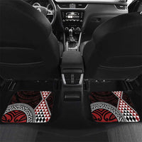 Red Aotearoa Niho Taniwha Car Mats Maori Mythology Tooth - Taniko Motifs LT14 Set 2pcs - Back Red - Polynesian Pride