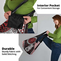 Red Aotearoa Niho Taniwha Grocery Bag Maori Mythology Tooth - Taniko Motifs LT14 - Polynesian Pride