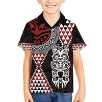 Red Aotearoa Niho Taniwha Hawaiian Shirt Maori Mythology Tooth - Taniko Motifs LT14 - Polynesian Pride