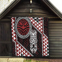 Red Aotearoa Niho Taniwha Quilt Maori Mythology Tooth - Taniko Motifs