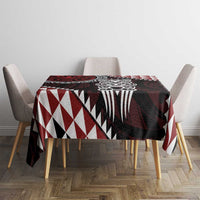 Red Aotearoa Niho Taniwha Tablecloth Maori Mythology Tooth - Taniko Motifs LT14 - Polynesian Pride
