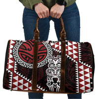 Red Aotearoa Niho Taniwha Travel Bag Maori Mythology Tooth - Taniko Motifs - Polynesian Pride