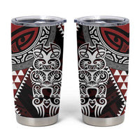 Red Aotearoa Niho Taniwha Tumbler Cup Maori Mythology Tooth - Taniko Motifs LT14 Red - Polynesian Pride