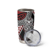 Red Aotearoa Niho Taniwha Tumbler Cup Maori Mythology Tooth - Taniko Motifs LT14 - Polynesian Pride