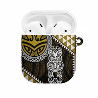 Yellow Aotearoa Niho Taniwha AirPods Case Maori Mythology Tooth - Taniko Motifs LT14 Yellow - Polynesian Pride