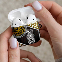Yellow Aotearoa Niho Taniwha AirPods Case Maori Mythology Tooth - Taniko Motifs LT14 - Polynesian Pride