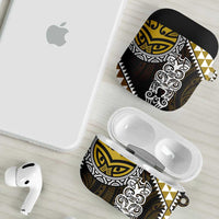 Yellow Aotearoa Niho Taniwha AirPods Case Maori Mythology Tooth - Taniko Motifs LT14 - Polynesian Pride