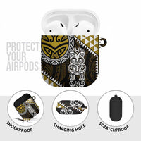 Yellow Aotearoa Niho Taniwha AirPods Case Maori Mythology Tooth - Taniko Motifs LT14 - Polynesian Pride