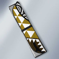 Yellow Aotearoa Niho Taniwha Auto Sun Shade Maori Mythology Tooth - Taniko Motifs - Polynesian Pride