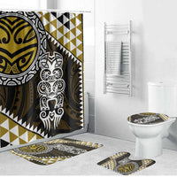 Yellow Aotearoa Niho Taniwha Bathroom Set Maori Mythology Tooth - Taniko Motifs - Polynesian Pride