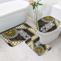 Yellow Aotearoa Niho Taniwha Bathroom Set Maori Mythology Tooth - Taniko Motifs - Polynesian Pride