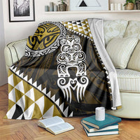 Yellow Aotearoa Niho Taniwha Blanket Maori Mythology Tooth - Taniko Motifs LT14 Yellow - Polynesian Pride