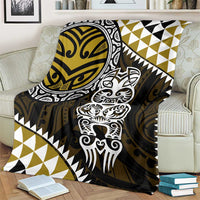 Yellow Aotearoa Niho Taniwha Blanket Maori Mythology Tooth - Taniko Motifs LT14 - Polynesian Pride