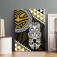Yellow Aotearoa Niho Taniwha Canvas Wall Art Maori Mythology Tooth - Taniko Motifs LT14 - Polynesian Pride