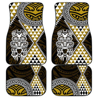 Yellow Aotearoa Niho Taniwha Car Mats Maori Mythology Tooth - Taniko Motifs LT14 - Polynesian Pride