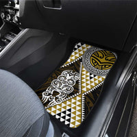 Yellow Aotearoa Niho Taniwha Car Mats Maori Mythology Tooth - Taniko Motifs LT14 - Polynesian Pride