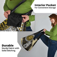 Yellow Aotearoa Niho Taniwha Grocery Bag Maori Mythology Tooth - Taniko Motifs LT14 - Polynesian Pride