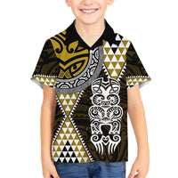 Yellow Aotearoa Niho Taniwha Hawaiian Shirt Maori Mythology Tooth - Taniko Motifs LT14 - Polynesian Pride