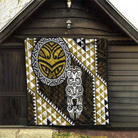 Yellow Aotearoa Niho Taniwha Quilt Maori Mythology Tooth - Taniko Motifs