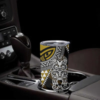 Yellow Aotearoa Niho Taniwha Tumbler Cup Maori Mythology Tooth - Taniko Motifs LT14 - Polynesian Pride