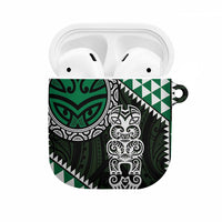 Green Aotearoa Niho Taniwha AirPods Case Maori Mythology Tooth - Taniko Motifs LT14 Green - Polynesian Pride