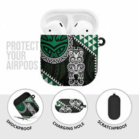 Green Aotearoa Niho Taniwha AirPods Case Maori Mythology Tooth - Taniko Motifs LT14 - Polynesian Pride