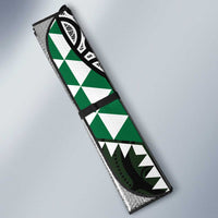 Green Aotearoa Niho Taniwha Auto Sun Shade Maori Mythology Tooth - Taniko Motifs - Polynesian Pride