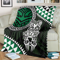 Green Aotearoa Niho Taniwha Blanket Maori Mythology Tooth - Taniko Motifs LT14 - Polynesian Pride