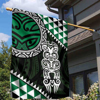 Green Aotearoa Niho Taniwha Garden Flag Maori Mythology Tooth - Taniko Motifs LT14 - Polynesian Pride