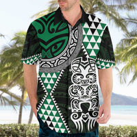 Green Aotearoa Niho Taniwha Hawaiian Shirt Maori Mythology Tooth - Taniko Motifs LT14 - Polynesian Pride