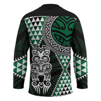 Green Aotearoa Niho Taniwha Hockey Jersey Maori Mythology Tooth - Taniko Motifs - Polynesian Pride