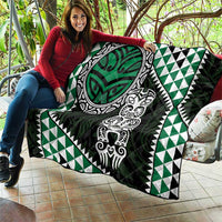 Green Aotearoa Niho Taniwha Quilt Maori Mythology Tooth - Taniko Motifs