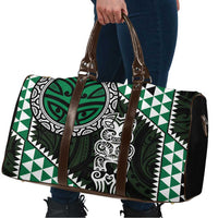 Green Aotearoa Niho Taniwha Travel Bag Maori Mythology Tooth - Taniko Motifs - Polynesian Pride
