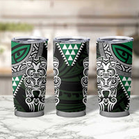 Green Aotearoa Niho Taniwha Tumbler Cup Maori Mythology Tooth - Taniko Motifs LT14 - Polynesian Pride